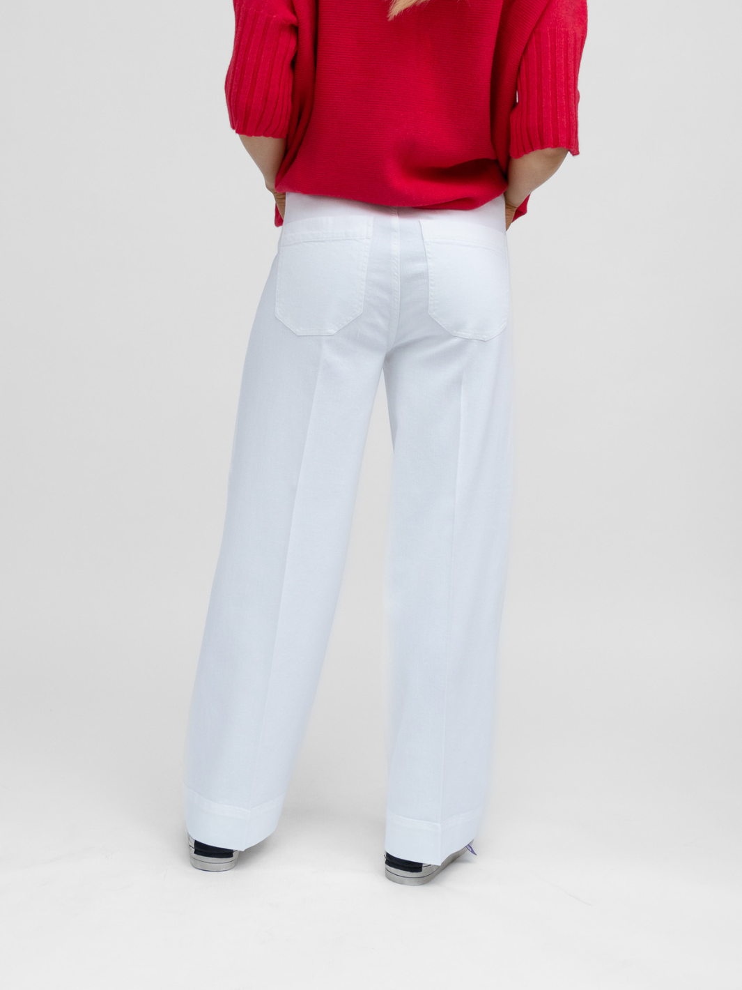 Raffaello Rossi Trousers Miru Wide Leg Jeans In White Denim From Raffaello Rossi