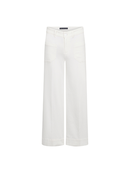 Raffaello Rossi Trousers Miru Wide Leg Jeans In White Denim From Raffaello Rossi