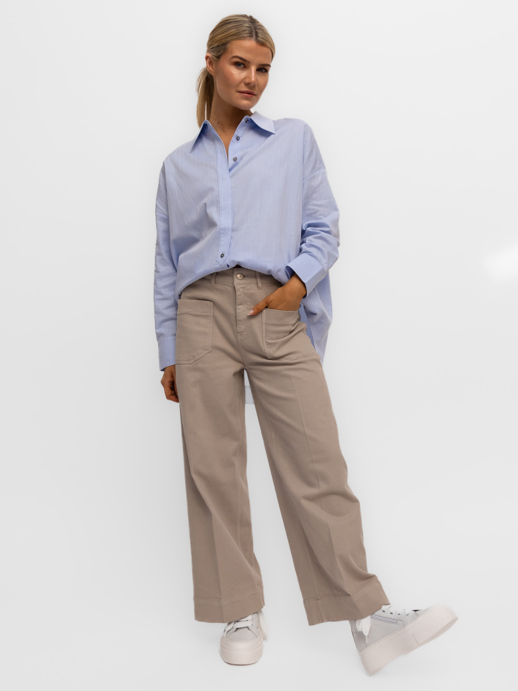 Khaki wide leg cropped trousers online