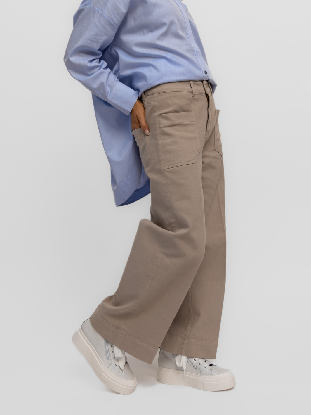 Raffaello Rossi Miru Wide Leg Cropped Trousers In Sabbia DIFFUSION.ie