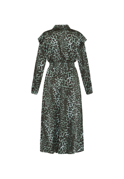 Sisters Point Dress Vimart Khaki Leopard Print Dress