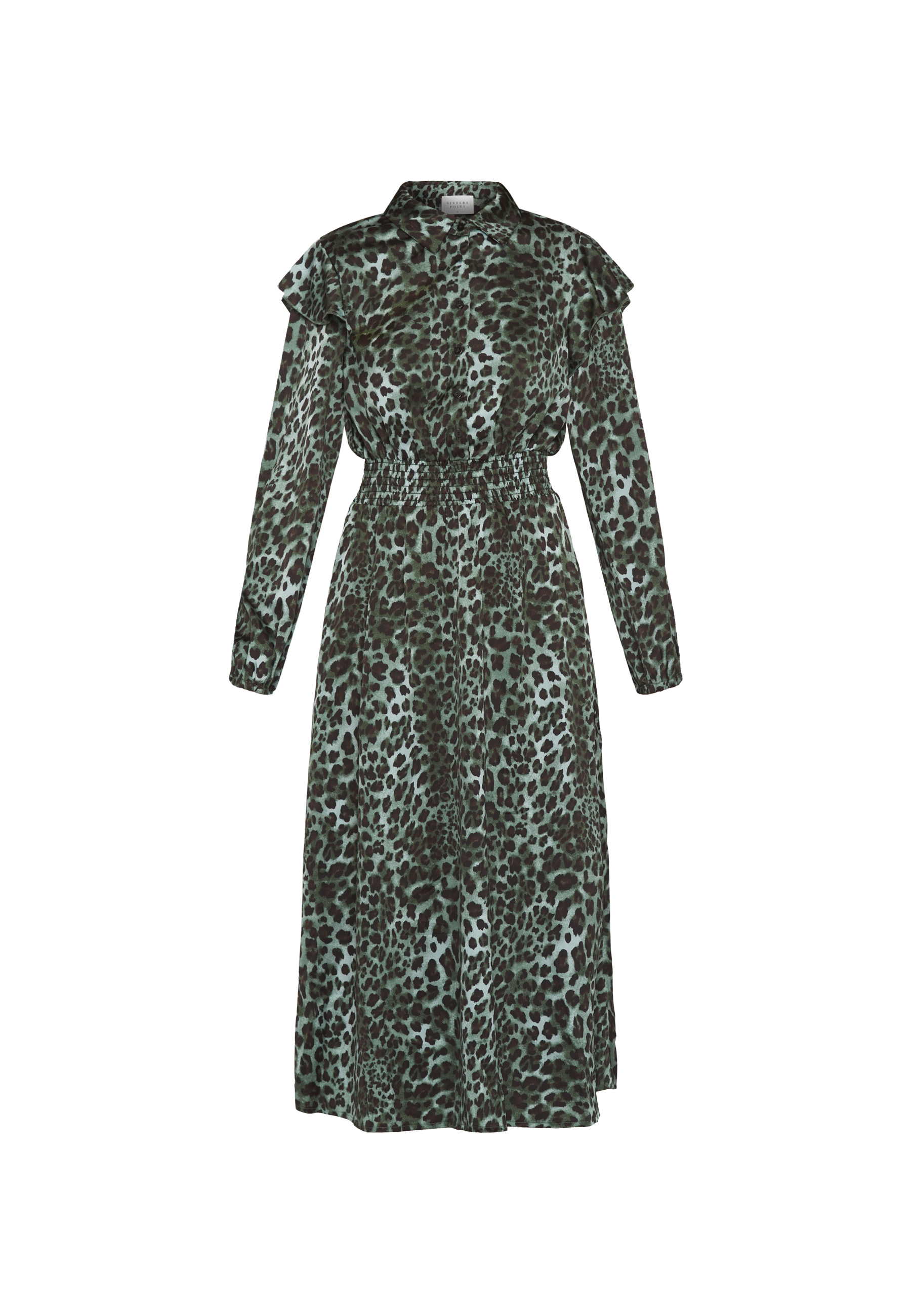 Sisters Point Dress Vimart Khaki Leopard Print Dress