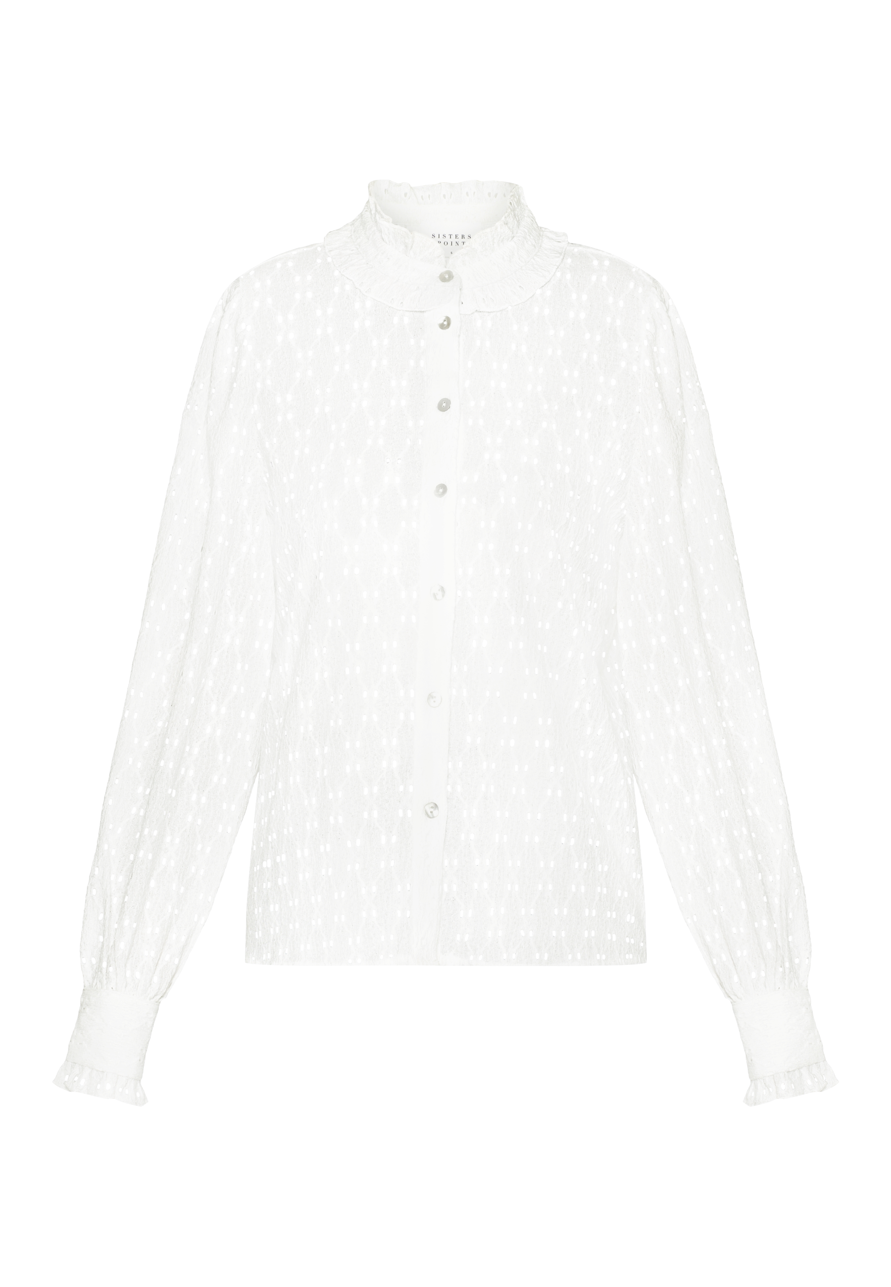 Sisters Point Shirt Sisters Point Eina Edwardian Style Button Top in Pearl White