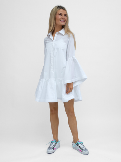 The Italian Collection Dress Chloe Cotton Short Dress In White From The Italian Collection