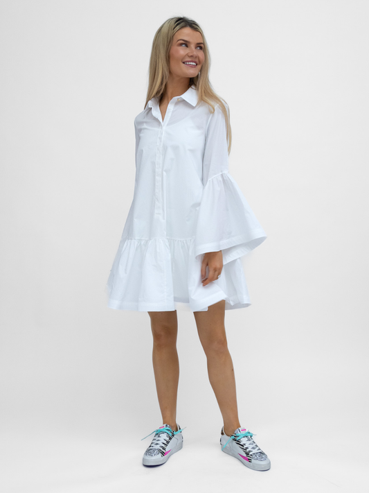 The Italian Collection Dress Chloe Cotton Short Dress In White From The Italian Collection