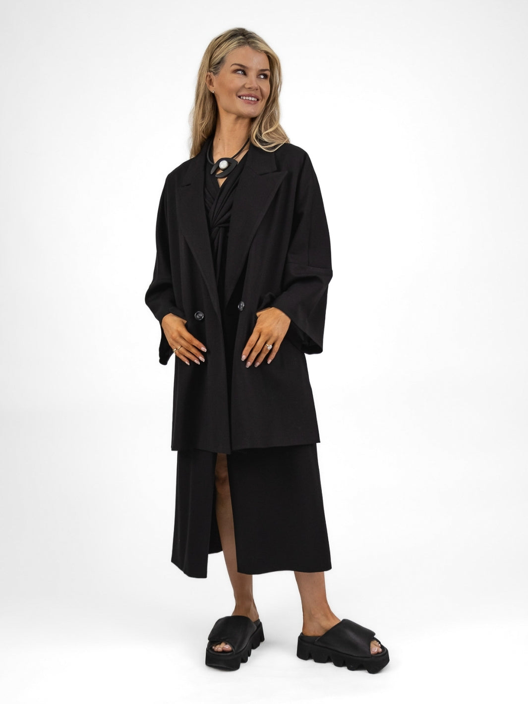 The Italian Collection Jacket Kimono Manteau Jacket In Black From The Italian Collection