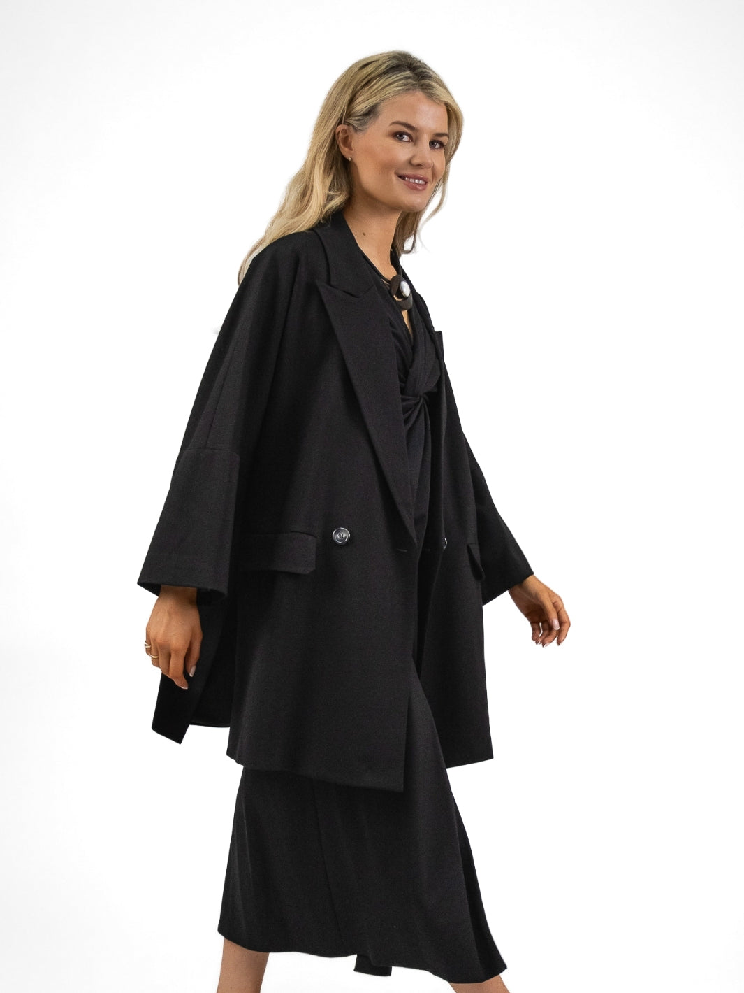 The Italian Collection Jacket Kimono Manteau Jacket In Black From The Italian Collection