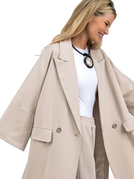 The Italian Collection Jacket Kimono Manteau Jacket In Sand From The Italian Collection