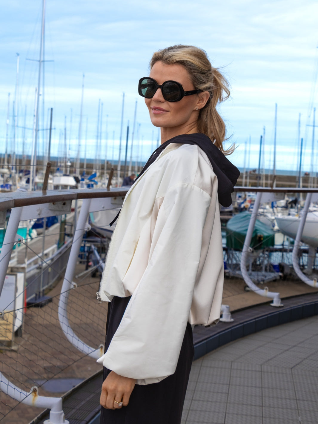 The Italian Collection Jacket Satin Bomber Jacket In Champagne From The Italian Collection
