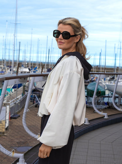 The Italian Collection Jacket Satin Bomber Jacket In Champagne From The Italian Collection