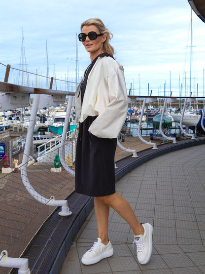 The Italian Collection Jacket Satin Bomber Jacket In Champagne From The Italian Collection