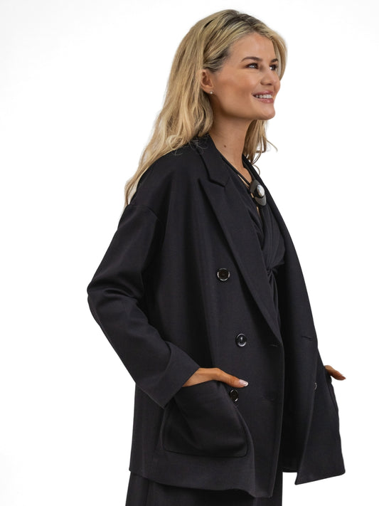 The Italian Collection Jacket Travel Blazer In Black From The Italian Collection