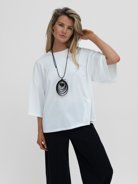 The Italian Collection Top Alva Travel T-Shirt In Soft White From The Italian Collection