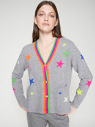 Vilagallo Cardigan Grey Multicolour Knitwear Cardigan