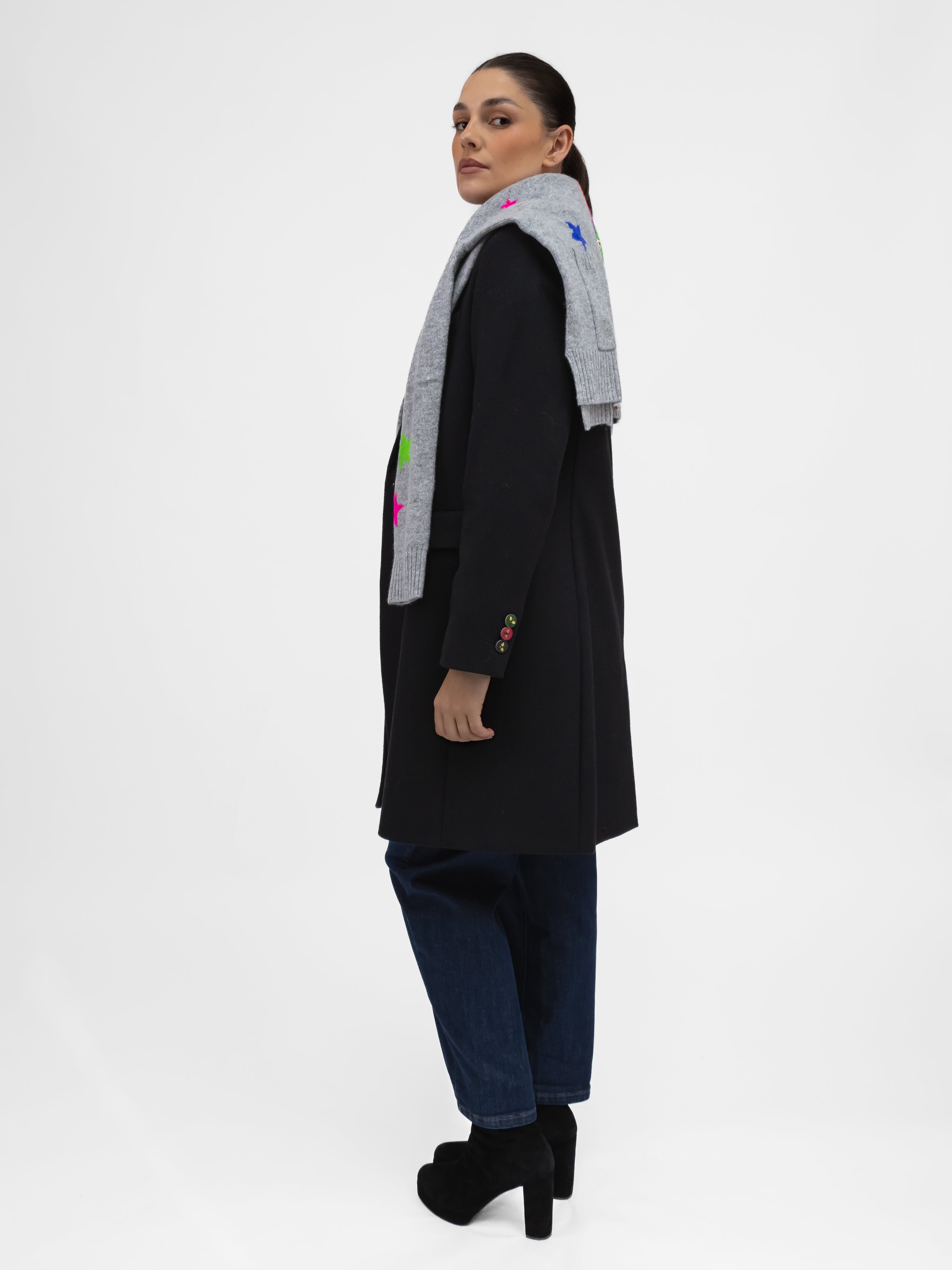 Vilagallo Cardigan Neon Stars Multicolour Wool Cardigan