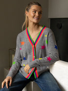 Vilagallo Cardigan Neon Stars Multicolour Wool Cardigan
