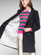 Vilagallo Coat Black Coat With Bee Buttons