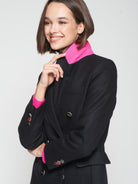 Vilagallo Coat Black Coat With Bee Buttons