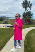 Vilagallo Coat Neon Wool Coat in Fuchsia