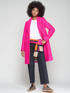 Vilagallo Coat Neon Wool Coat in Fuchsia