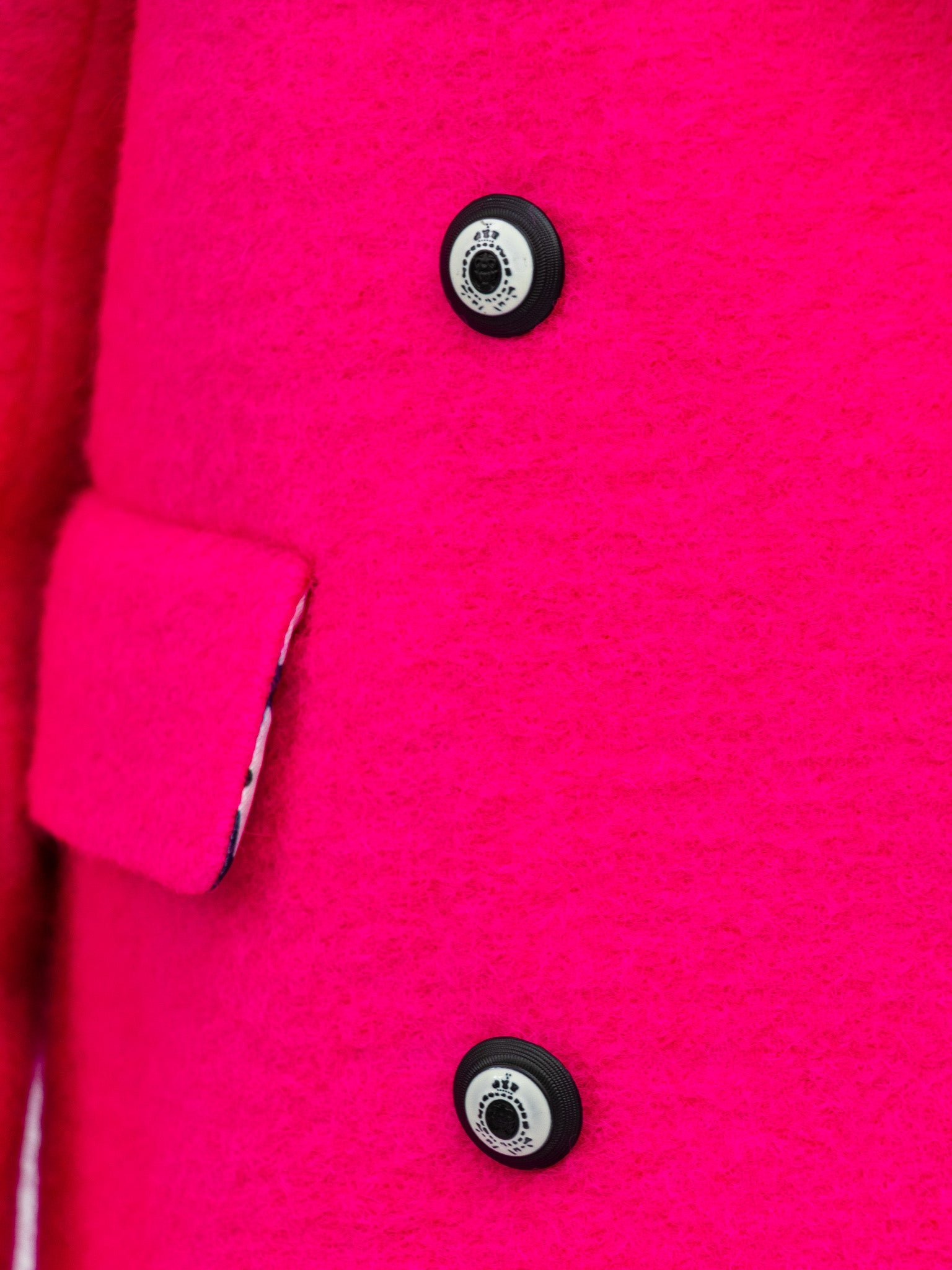 Vilagallo Coat Neon Wool Coat in Fuchsia