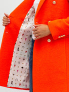 Vilagallo Coat Neon Wool Coat in Orange