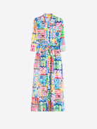 Vilagallo Dress Brenda Capri Print Belted Maxi Dress