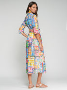 Vilagallo Dress Brenda Capri Print Belted Maxi Dress