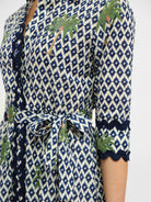 Vilagallo Dress Brenda Ikat Dress Palm Trees