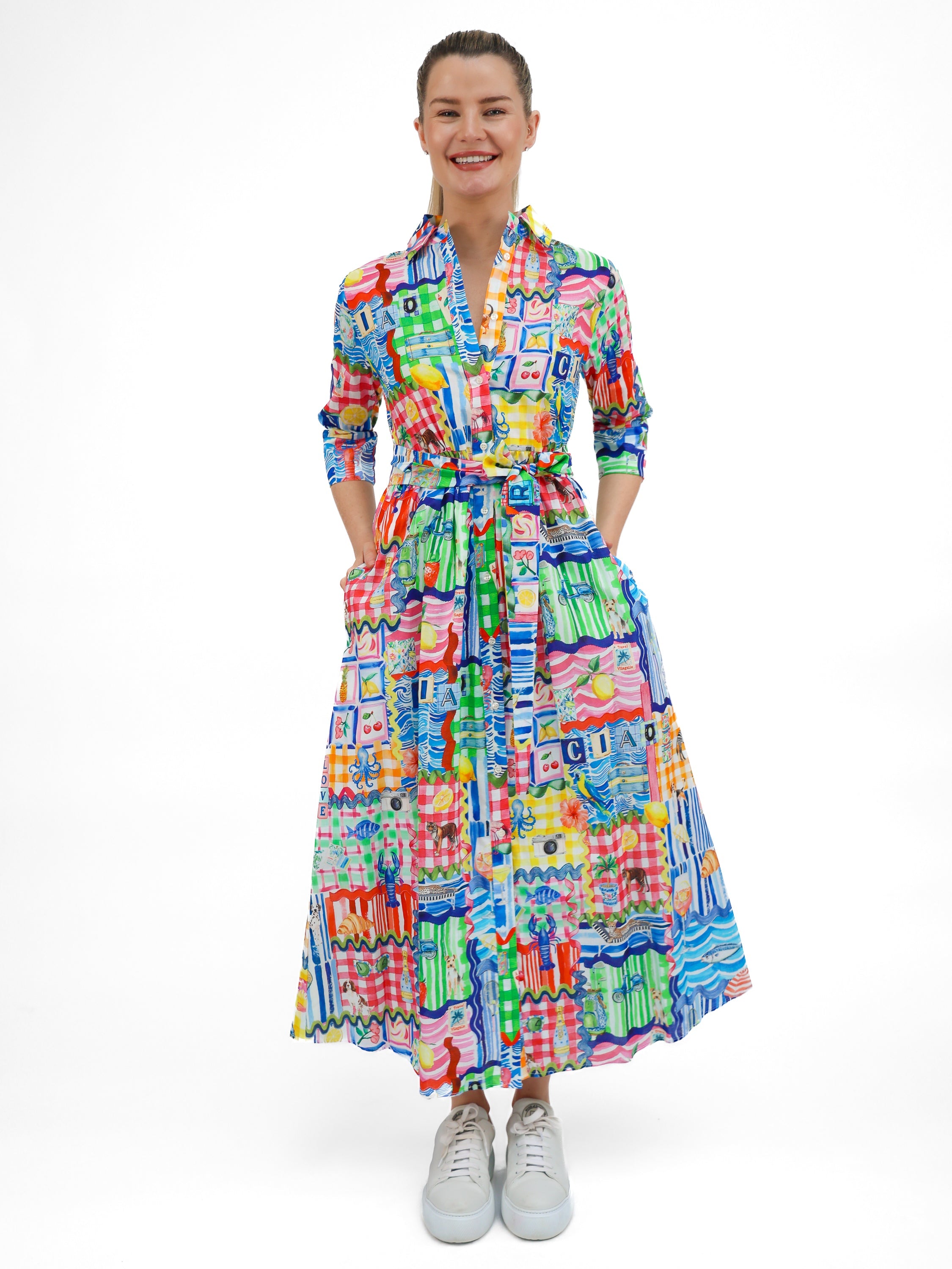 Vilagallo Dress Brenda Printed Capri Dress