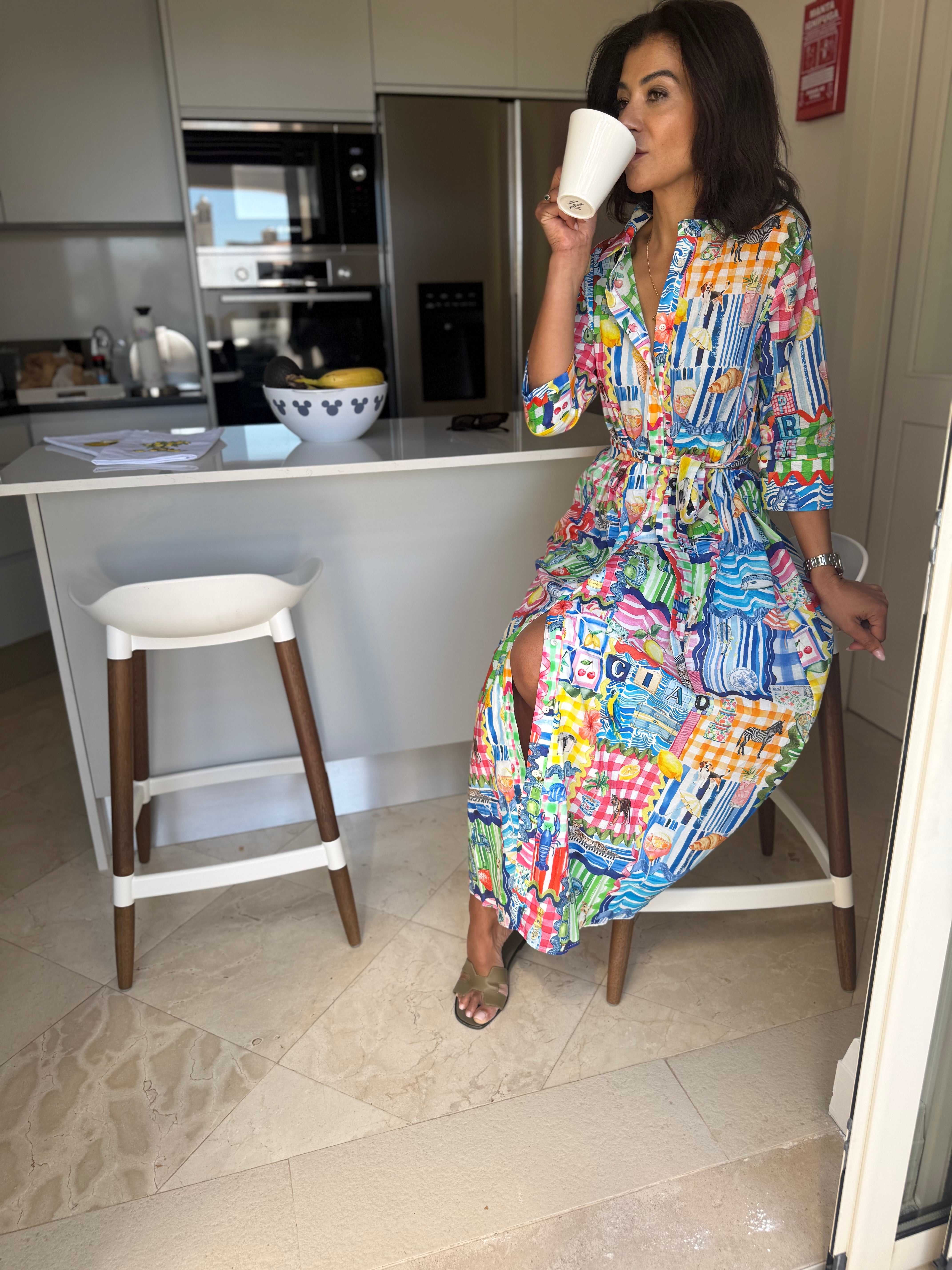 Vilagallo Dress Brenda Printed Capri Dress