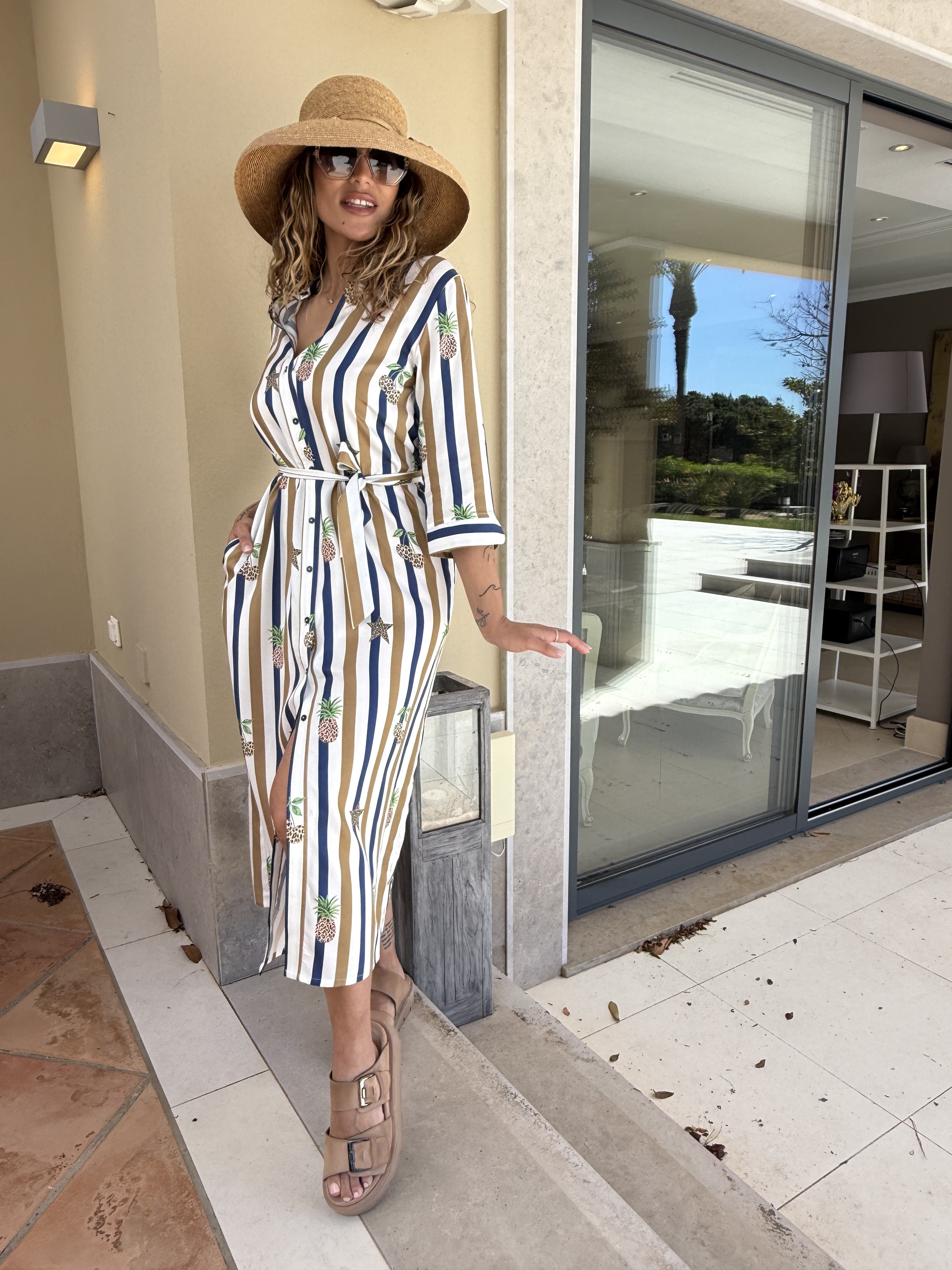 Vilagallo Dress Cherry Stripe Dress