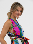 Vilagallo Dress Cruzado Cotton Dress In Flores Print From Vilagallo
