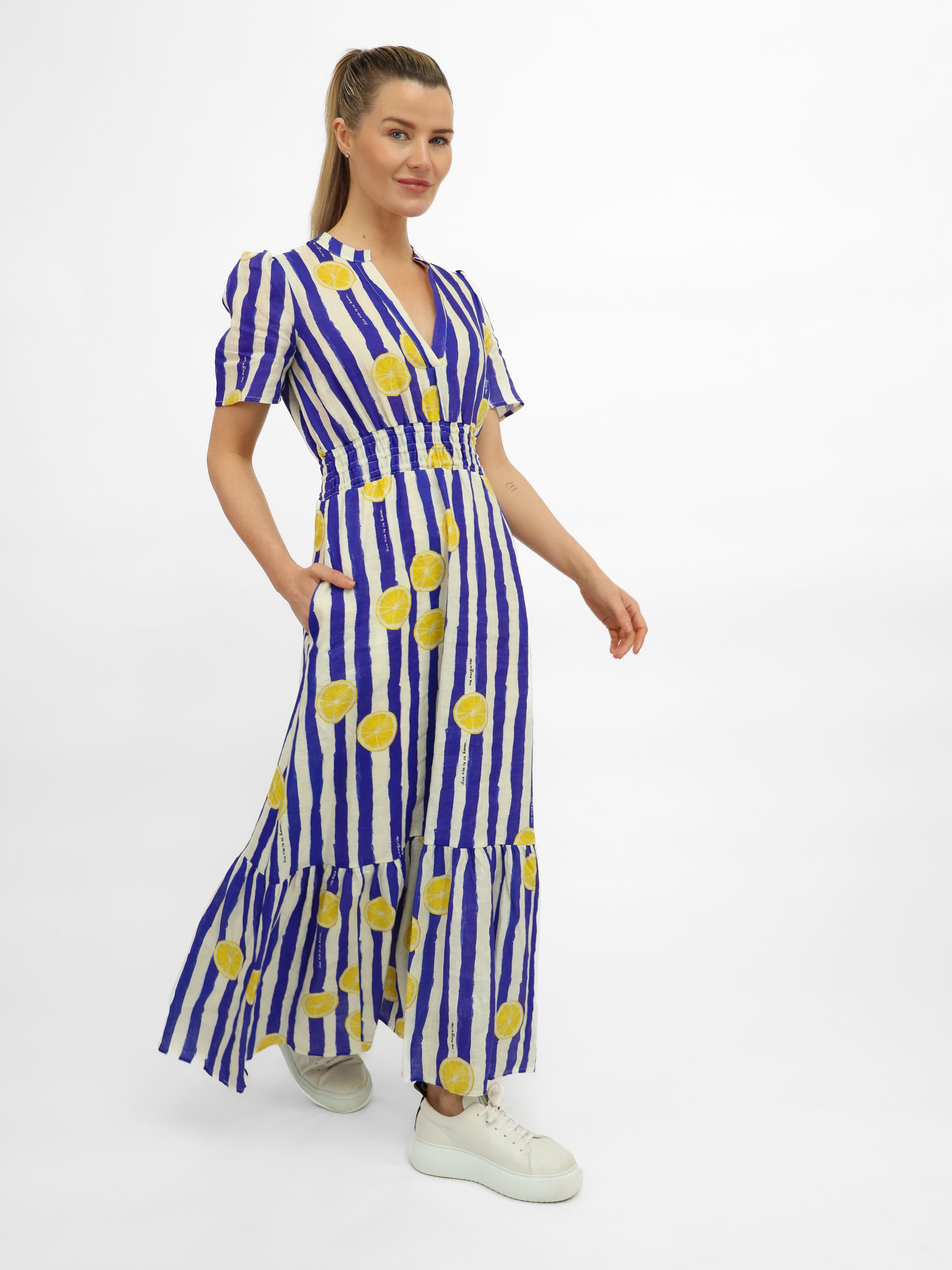 Vilagallo Dress Leila Striped Linen Dress