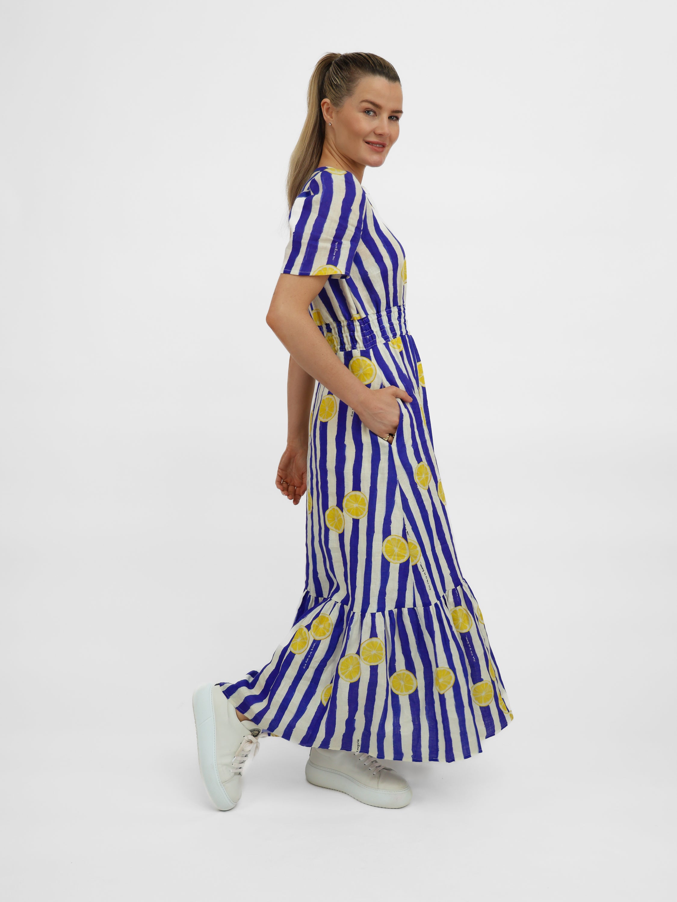 Vilagallo Dress Leila Striped Linen Dress
