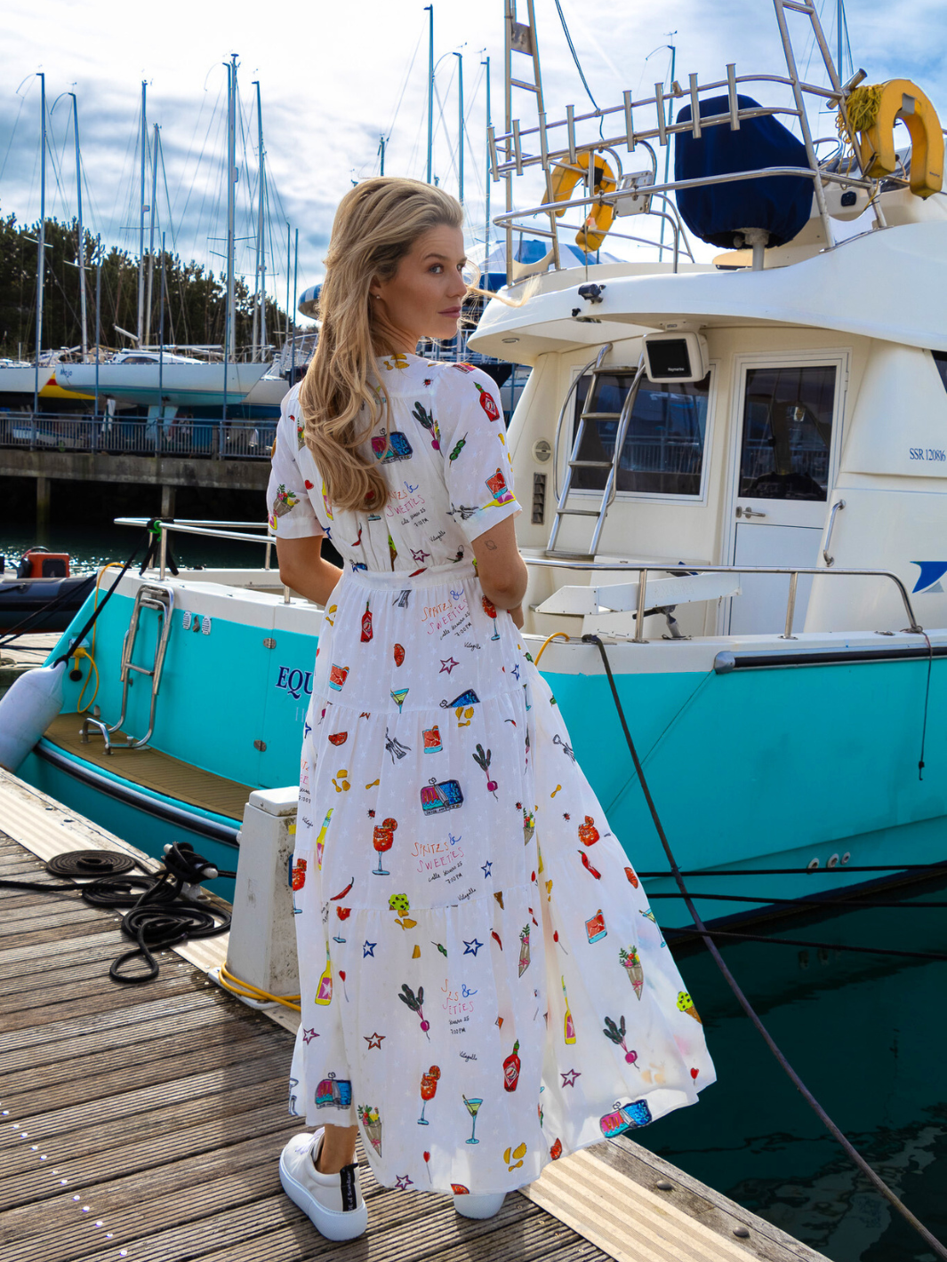 Vilagallo Dress Maxi Wrap Dress Veci In White Print From Vilagallo
