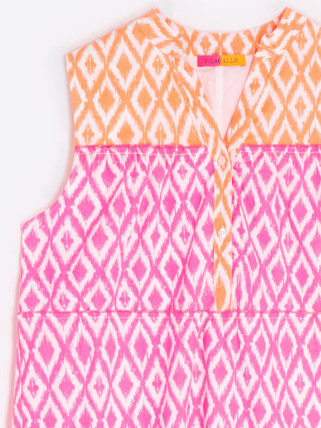 Vilagallo Dress Multi Coloured Print Mini Dress IKAT From Vilagallo