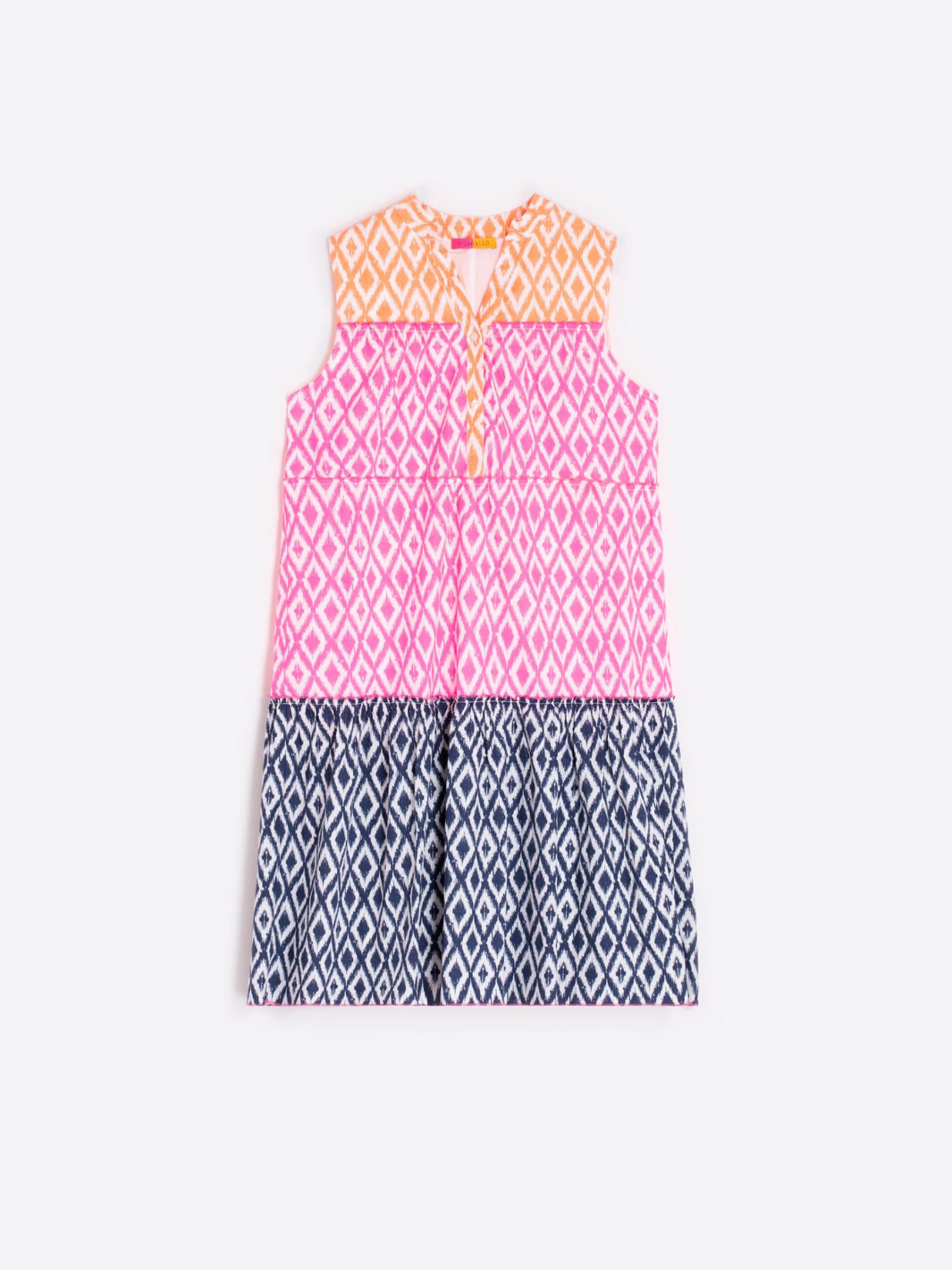 Vilagallo Dress Multi Coloured Print Mini Dress IKAT From Vilagallo