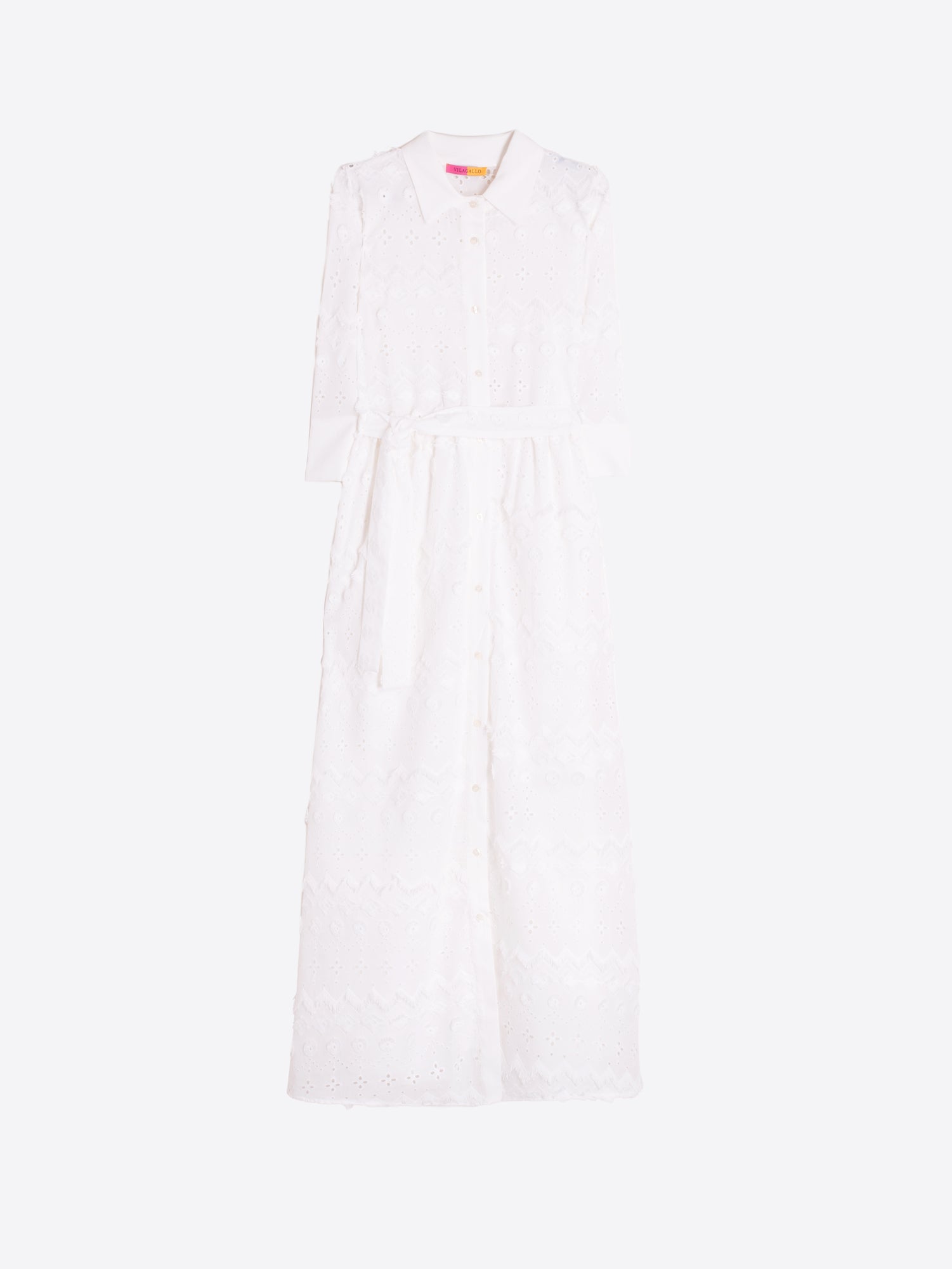 Vilagallo Dress White Embroidered Dress