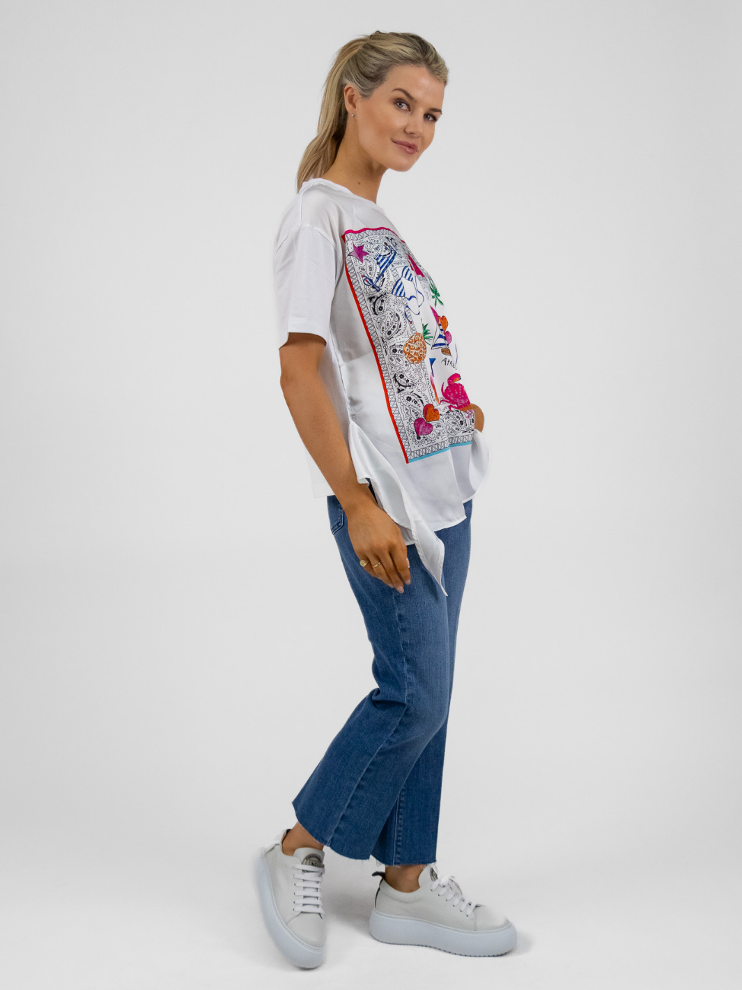 Vilagallo T Shirt Bandana Print KEIRA T-Shirt From Vilagallo