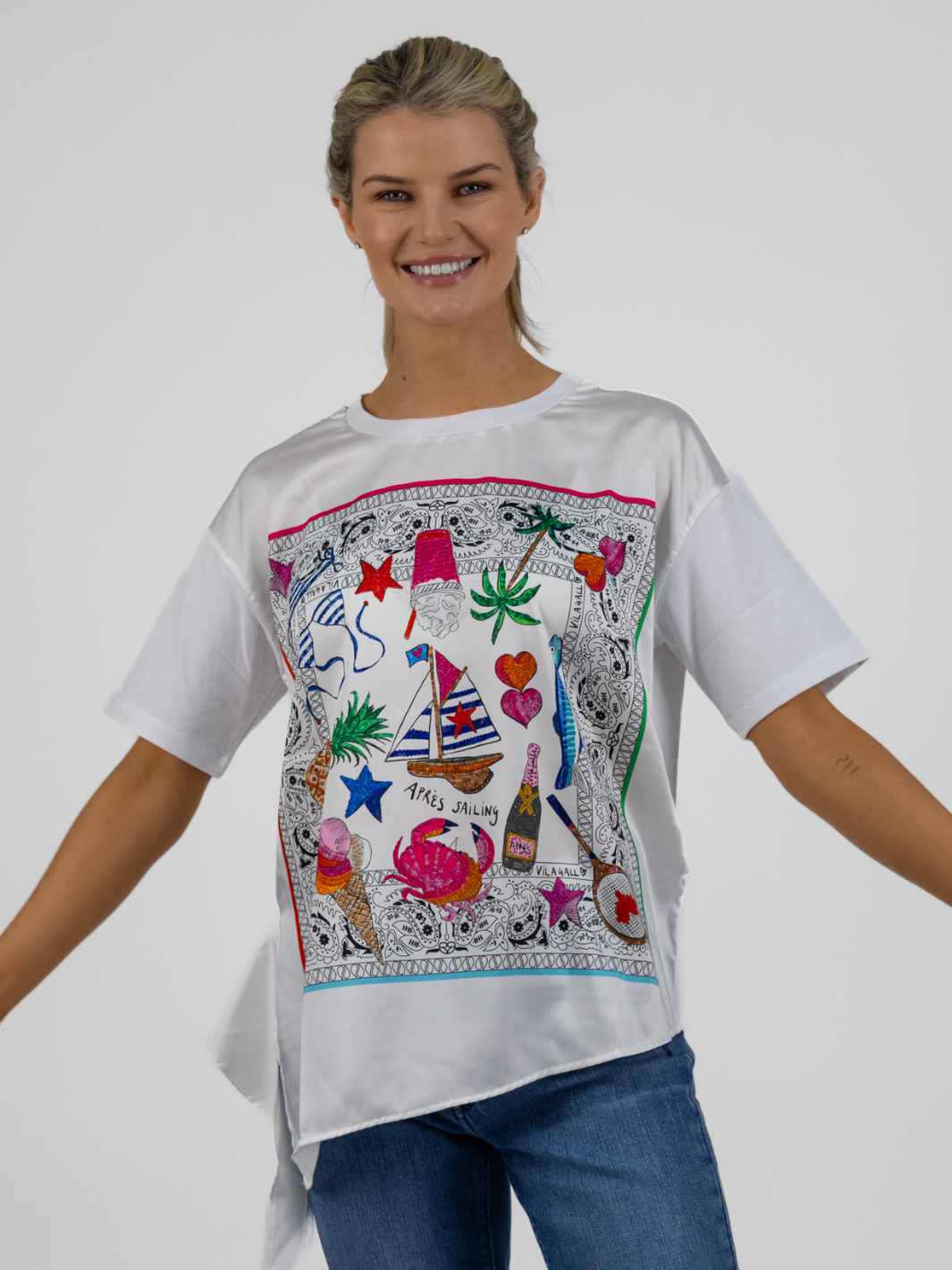 Vilagallo T Shirt Bandana Print KEIRA T-Shirt From Vilagallo