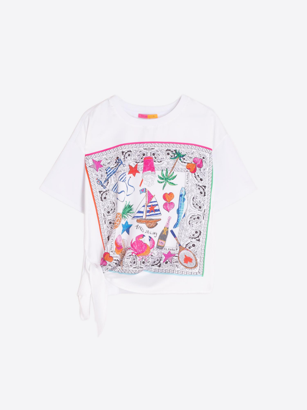 Vilagallo T Shirt Bandana Print KEIRA T-Shirt From Vilagallo