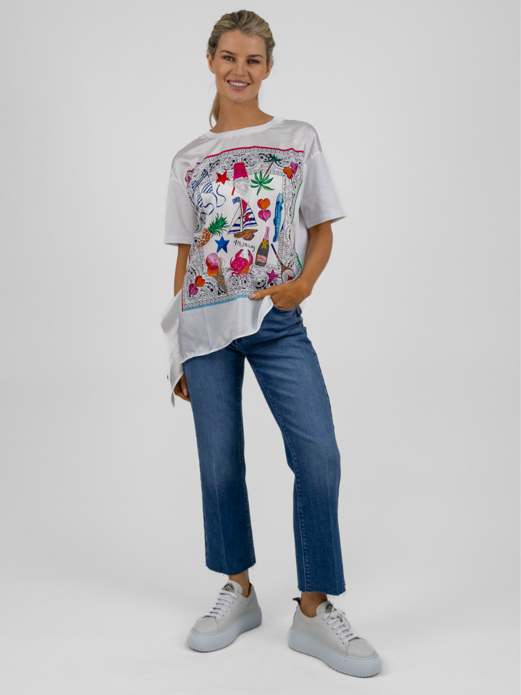 Vilagallo T Shirt Bandana Print KEIRA T-Shirt From Vilagallo