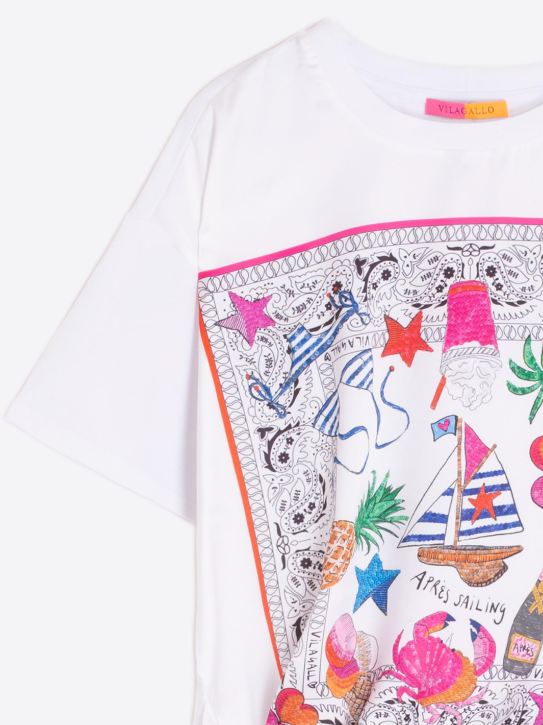 Vilagallo T Shirt Bandana Print KEIRA T-Shirt From Vilagallo