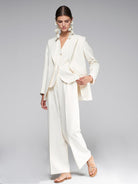 Vilagallo Trousers Cream Wide leg Trousers From Vilagallo