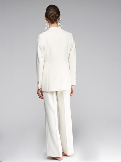 Vilagallo Trousers Cream Wide leg Trousers From Vilagallo