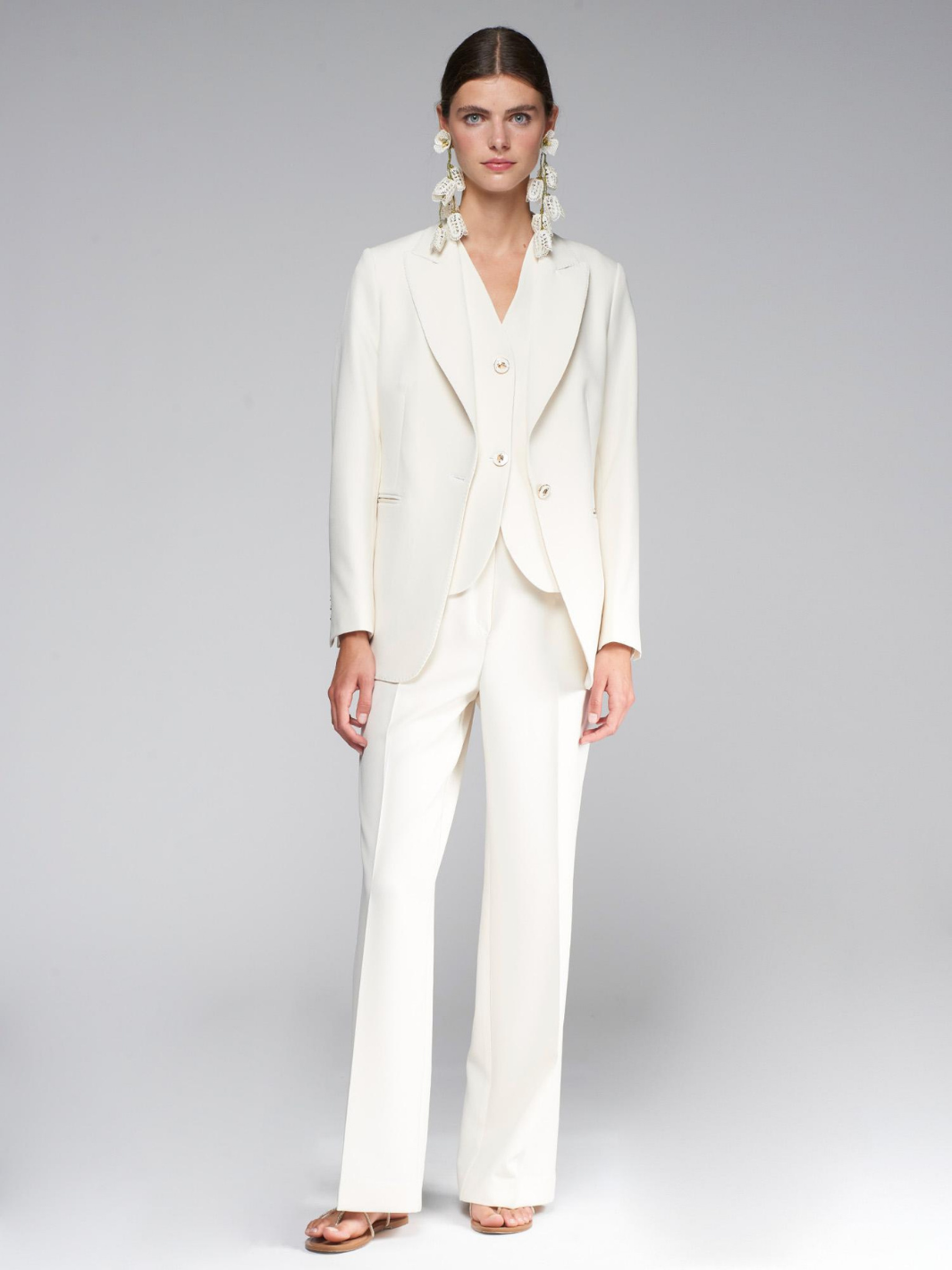 Vilagallo Trousers Cream Wide leg Trousers From Vilagallo