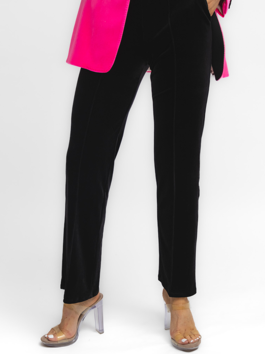 Vilagallo Trousers Vilagallo Carole Velvet Cropped Trousers In Black