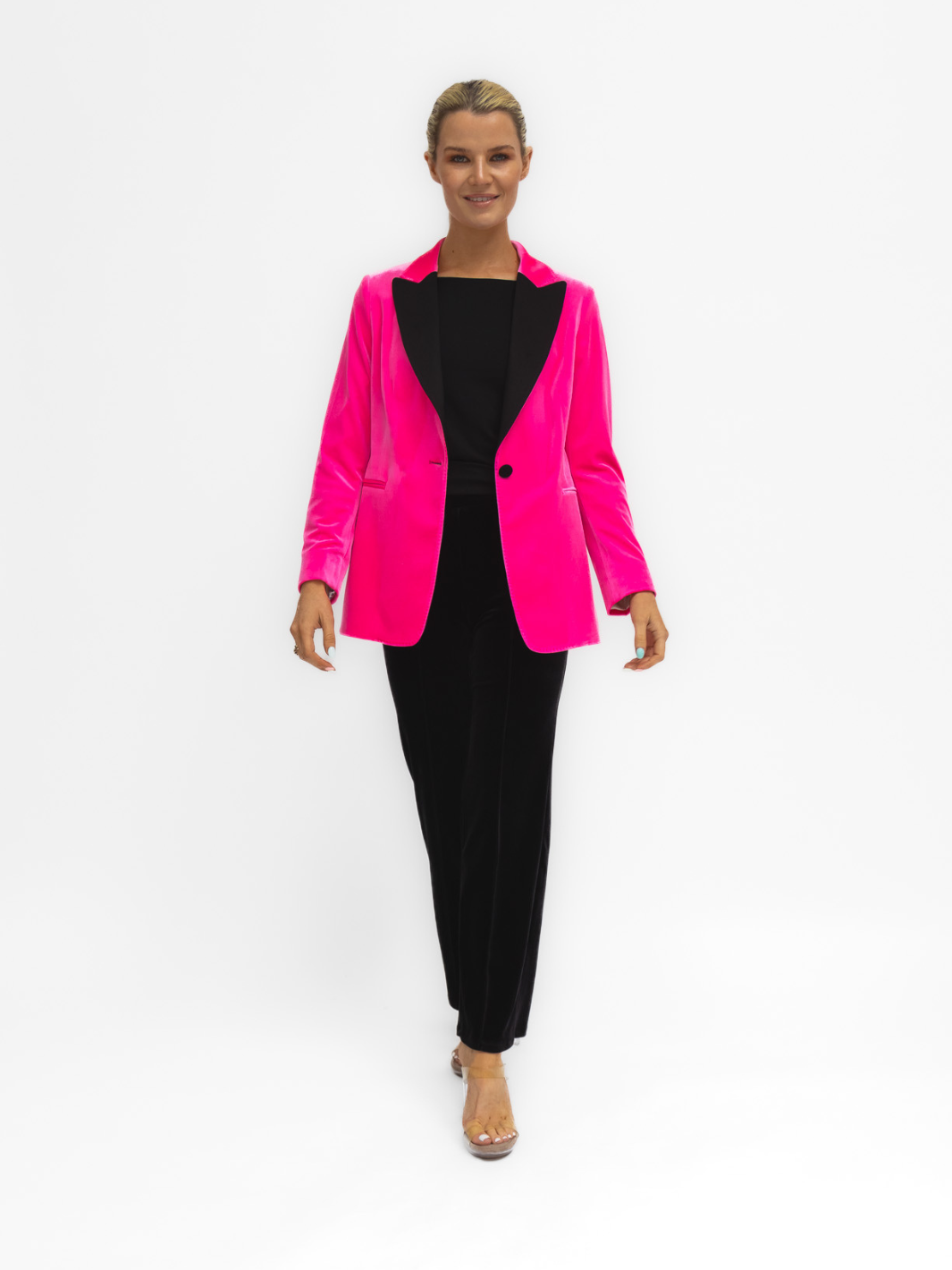 Vilagallo Trousers Vilagallo Carole Velvet Cropped Trousers In Black