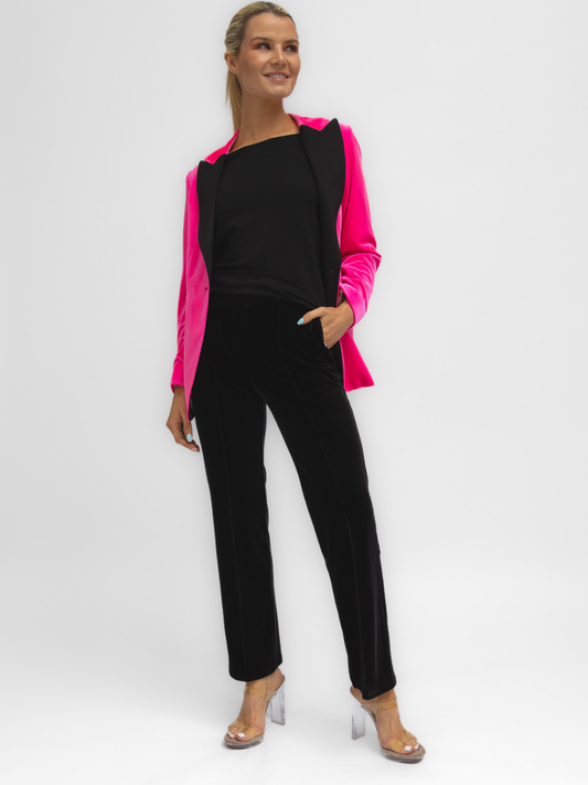 Vilagallo Trousers Vilagallo Carole Velvet Cropped Trousers In Black